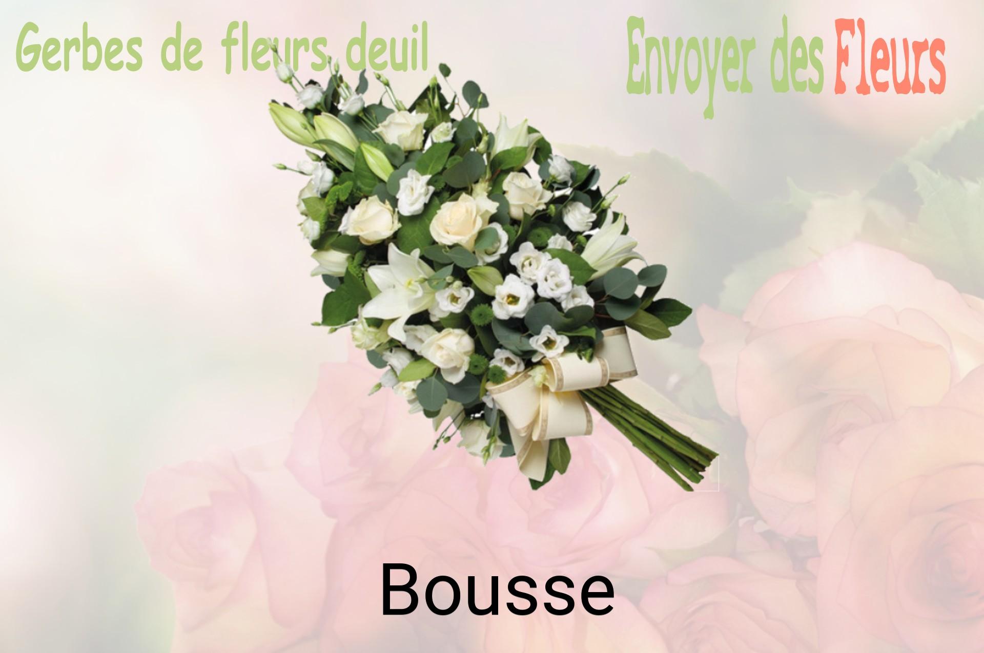 Gerbe de fleurs de deuil livrée à Bousse